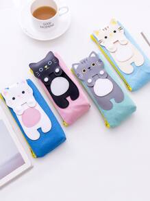 1 pieza Estuche con diseño de gato de dibujos animados - Blanco - Ver 4