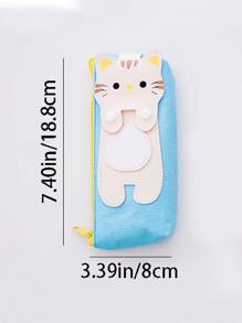 1 pieza Estuche con diseño de gato de dibujos animados - Blanco - Ver 2