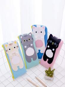 1 pieza Estuche con diseño de gato de dibujos animados - Blanco - Ver 5