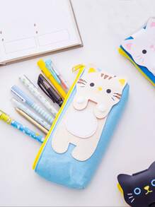 1 pieza Estuche con diseño de gato de dibujos animados - Blanco - Ver 6
