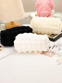 Túi bút chì trơn 1 cái - màu đen - Xem 3