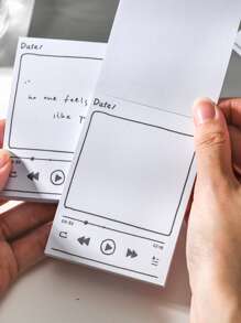 50pcs Cartoon Graphic Memo Pad - Multicolor - View 1