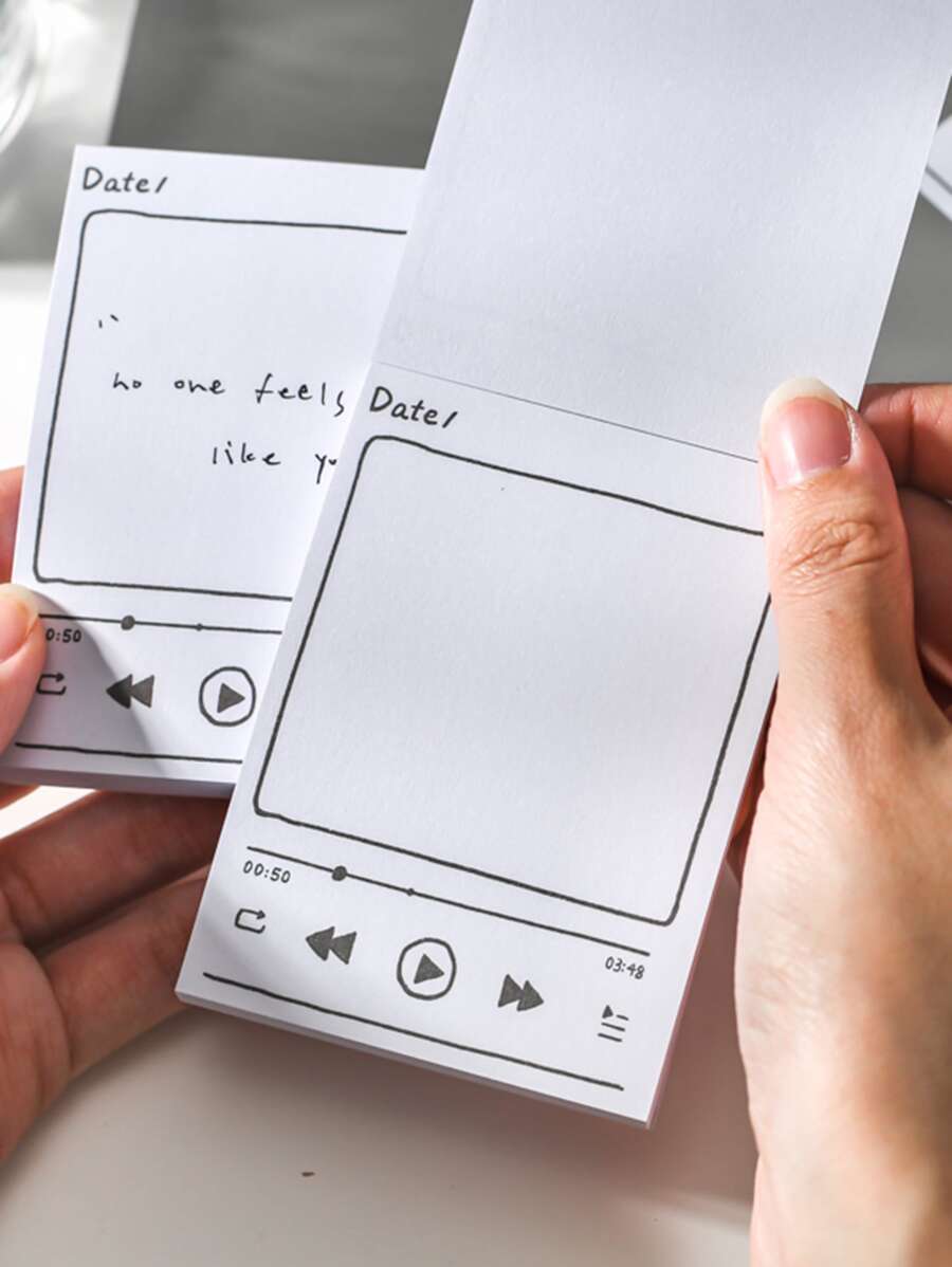 50pcs Cartoon Graphic Memo Pad - Multicolor - View 1