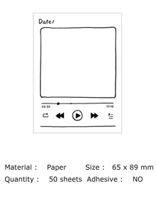 50pcs Cartoon Graphic Memo Pad - Multicolor - View 3