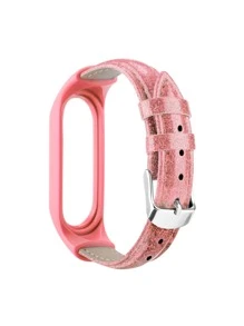 2 In 1 Glitter Watchband & Case Compatible With Xiaomi Watch - Pink - View 2