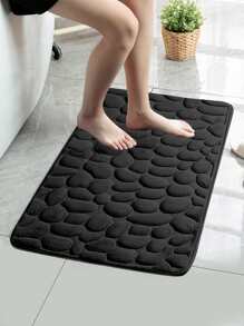 1 pieza Alfombra con diseño de piedra antideslizante para decoración de entrada, baño y cocina - Negro - Ver 3