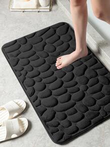 1 pieza Alfombra con diseño de piedra antideslizante para decoración de entrada, baño y cocina - Negro - Ver 4