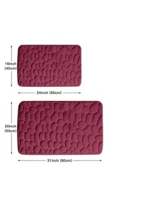 1pc Stone Pattern Anti-slip Bath Rug