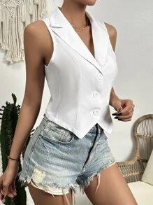 Firerie Lapel Collar Button Front Waistcoat