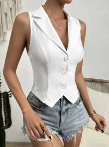 Firerie Lapel Collar Button Front Waistcoat