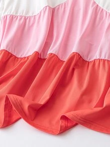 SHEIN LUNE Plus Colorblock Frill Trim Peplum Tee - Multicolor - View 5