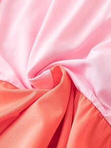 SHEIN LUNE Plus Colorblock Frill Trim Peplum Tee - Multicolor - View 4