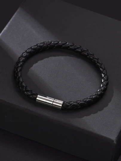 時尚流行男士磁性編織手鍊合金，適合珠寶禮物和時尚外觀