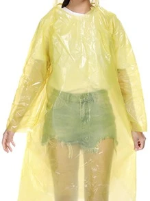 1pc Random Color Clear Portable Raincoat, Disposable Raincard For Outdoor Travel - Multicolor - View 7