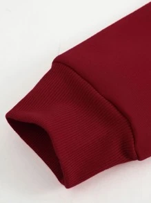 Manfinity Homme Loose Fit Men's Letter Graphic Sweatshirt - Burgundy - View 3