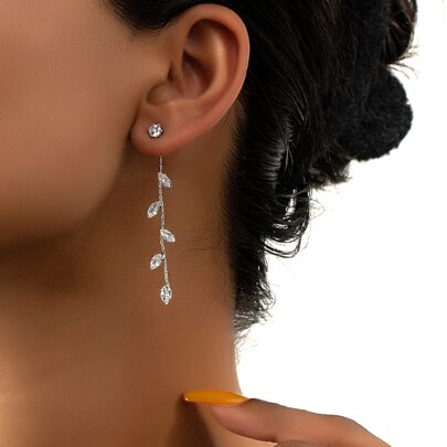 Rhinestone Decor Earrings