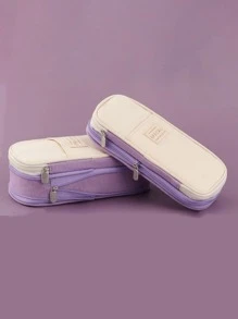 1 Pieza Bolsa Grande Portátil Para Lápices - Púrpura malva - Ver 3