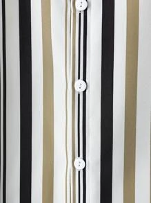 男孩條紋圖案襯衫和腰部抽繩短褲不帶T恤 - 彩色 - 查看 4