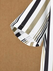 男孩條紋圖案襯衫和腰部抽繩短褲不帶T恤 - 彩色 - 查看 5