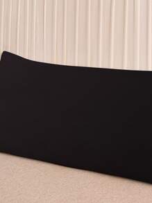 1pc Blissful Solid Color Bolster Pillow Cover, Fits 51*137cm Pillow Insert, Suitable For Sofa, Bed, Outdoor, Dorm (Boys/Girls Dorm Bedding) - Black - View 5
