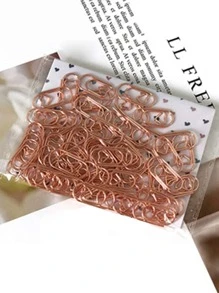 50入組鐵迴紋針 - 玫瑰金 - 查看 1