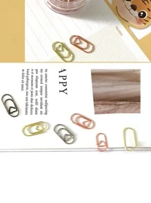 50入組鐵迴紋針 - 玫瑰金 - 查看 3