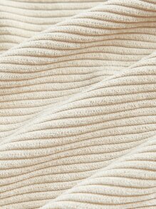 SHEIN MOD Áo sơ mi nữ viền lá sen Ren lên Thùa khuyết màu trơn Thanh lịch - Màu be - Xem 3