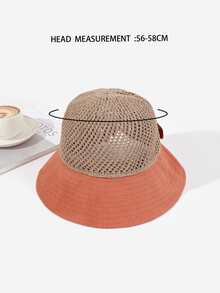 Bow Decor Hollow Out Bucket Hat - Multicolor - View 3