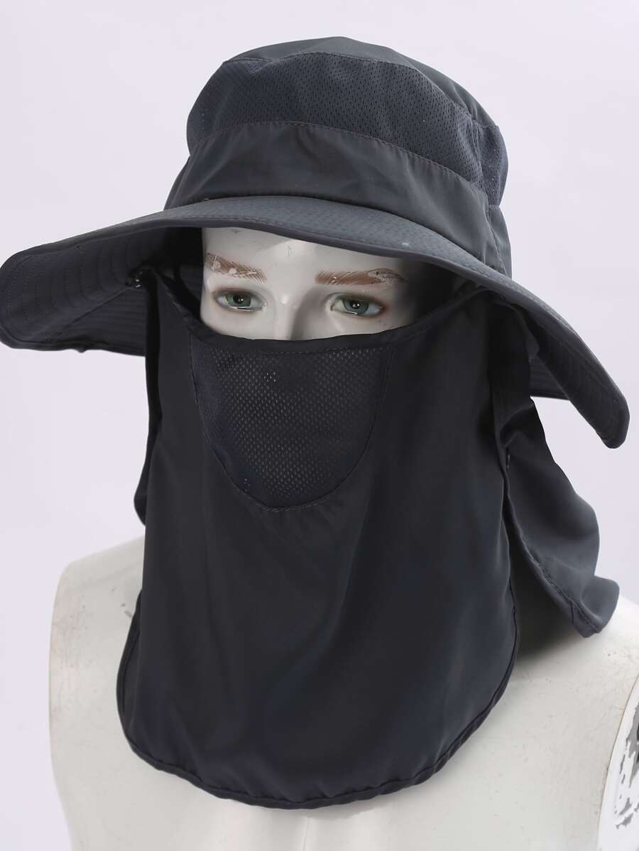 Mũ chống nắng chắc chắn có tấm chắn mặt - Màu xám đen - Xem 1