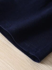 Baby Cartoon Graphic Tee & Shorts - Navy Blue - View 6