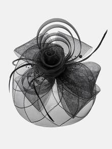 Horquilla de malla con diseño de pluma - Negro - Ver 1