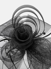 Horquilla de malla con diseño de pluma - Negro - Ver 3