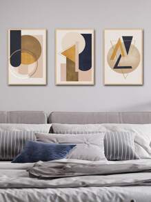 3入組幾何樣式無框畫 - 彩色 - 查看 4