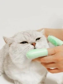 1入組隨機色寵物牙刷適用於狗狗和貓適用於清潔 - 彩色 - 查看 2