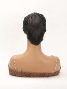 Short Curly Ponytail Synthetic Hair Extension With Claw - Black - View 5