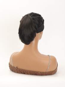 Short Curly Ponytail Synthetic Hair Extension With Claw - Black - View 6