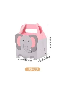 10入組卡通大象樣式禮物盒 - 彩色 - 查看 3