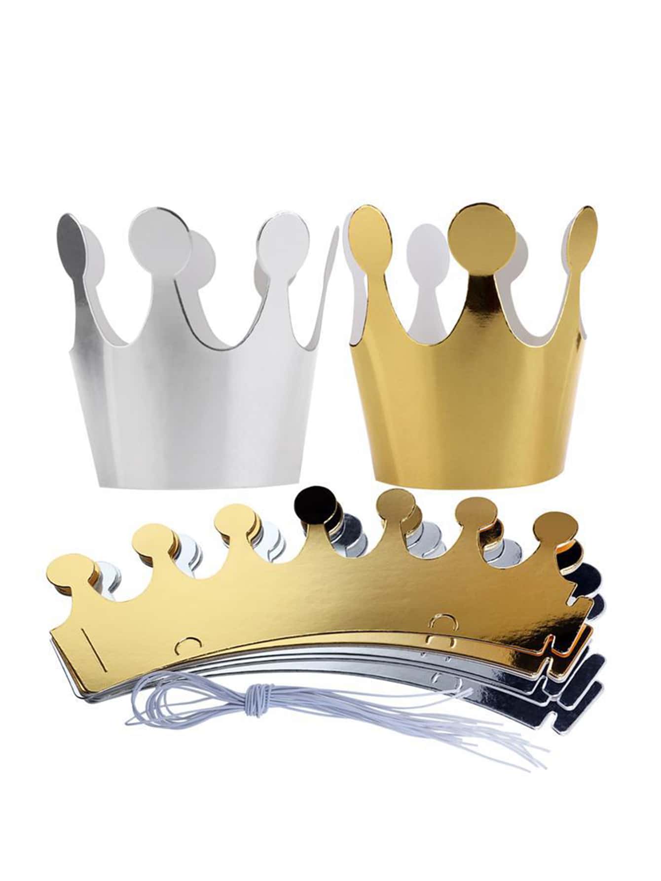 10 piezas Sombrero con diseño de corona fiesta - Multicolor - Ver 1