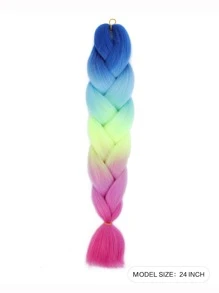 Trenza de pelo sintético largo - Rosa Fucsia - Ver 2