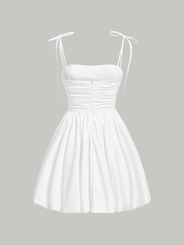 SHEIN MOD Knot Strap Ruched Cami Dress SHEIN UK