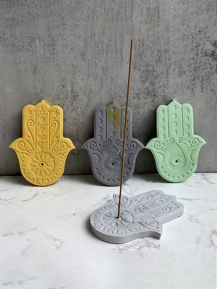 1pc Hamsa Hand Design DIY Silicone Mold - White - View 1