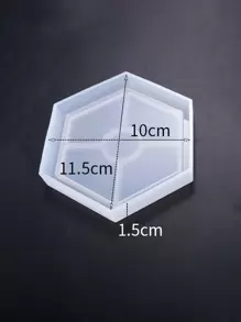 1 件几何形状 DIY 硅胶模具，简易白色六角托盘硅胶模具，适用于 DIY - 白色 - 查看 2