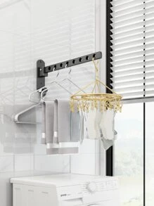 1pc Multi-Function Foldable Drying Rack - Black - View 4