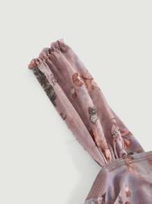 SHEIN MOD Váy ôm sát họa tiết thiên thần và hoa - Nhiều màu - Xem 3