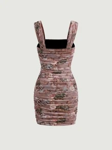 SHEIN MOD Váy ôm sát họa tiết thiên thần và hoa - Nhiều màu - Xem 2