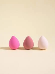 3pcs Water-drop Design Makeup Sponge - Multicolor - View 3