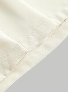 SHEIN MOD Fold Pleated Wide Leg Shorts - Beige - View 4