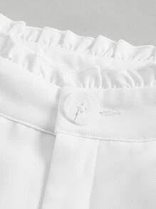 SHEIN MOD 褶邊素色短褲