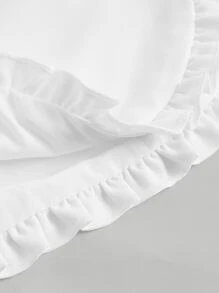 SHEIN MOD 褶邊素色短褲