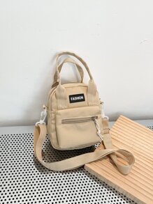 Mini Letter Patch Decor Geantă pătrată